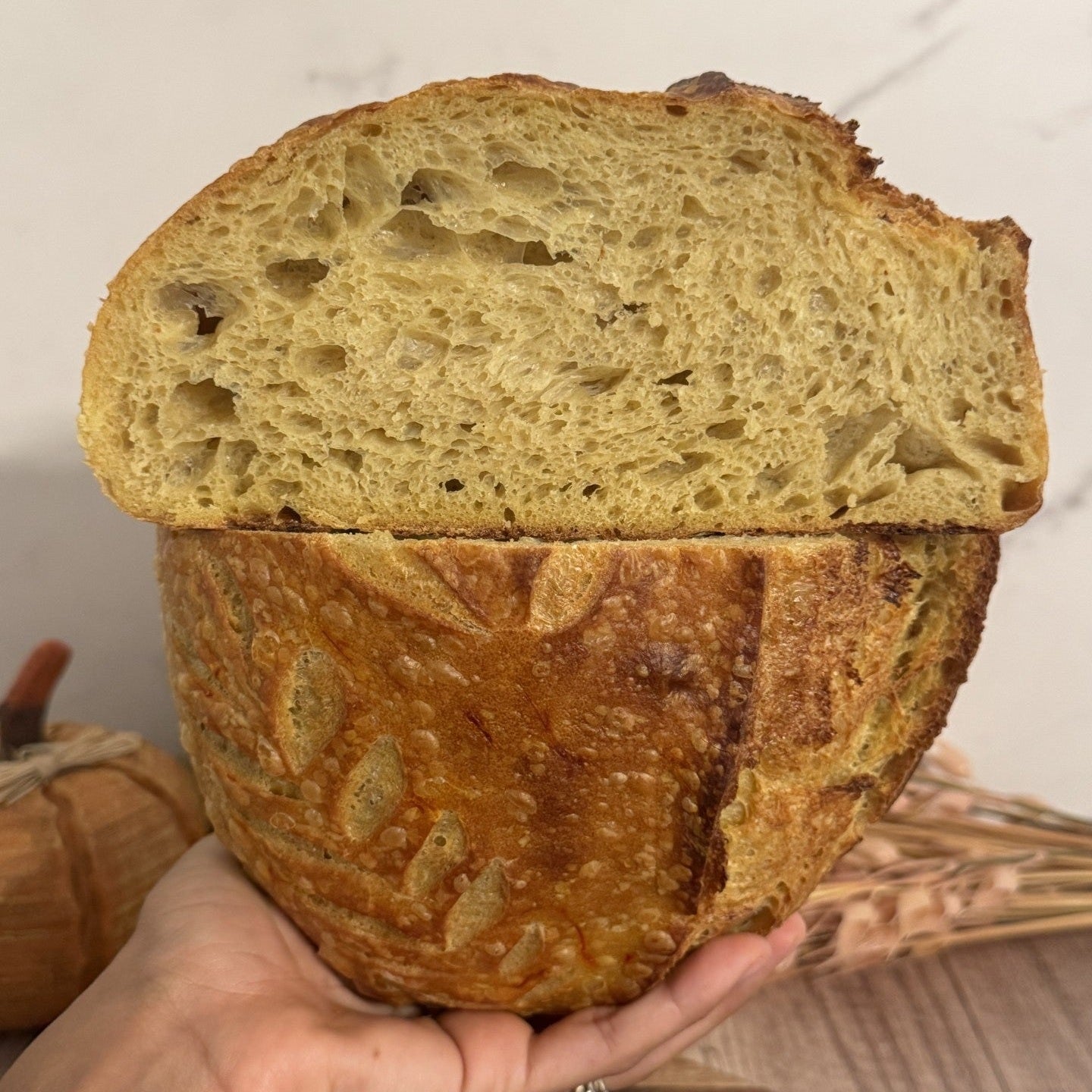 MicroBites Golden Saffron Sourdough Loaf | Fresh Home Baked